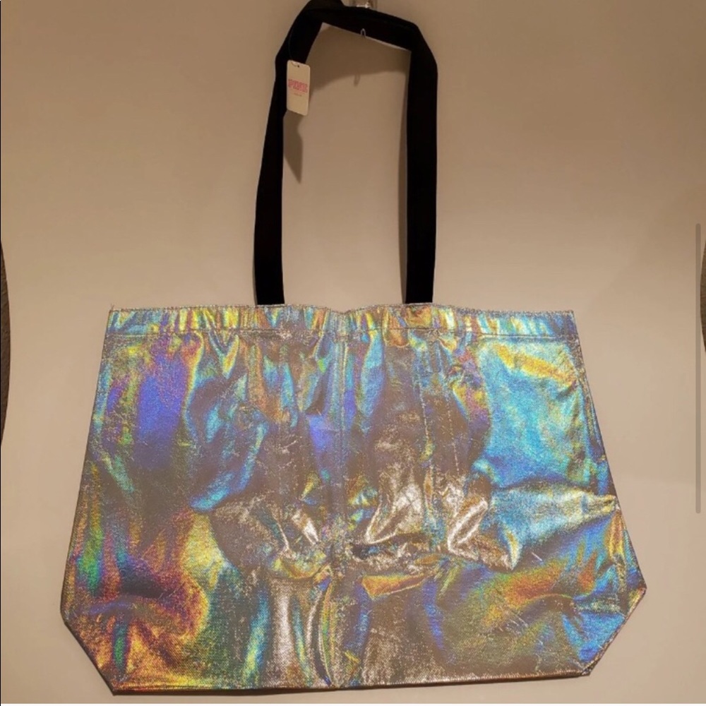Silver Sparkle Pink Victoria’s Secret Tote